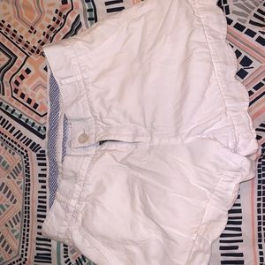 White ruffled Lauren James shorts